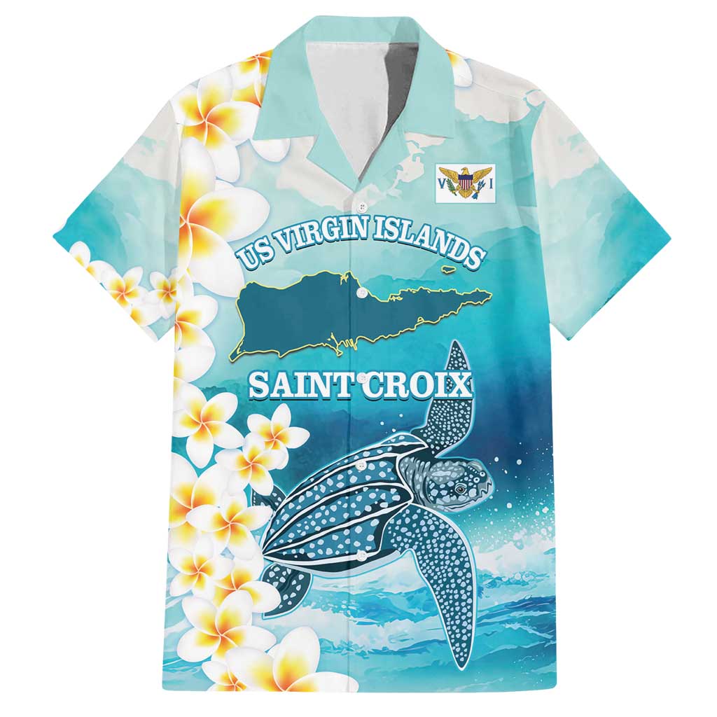 US Virgin Islands St Croix Family Matching Summer Maxi Dress and Hawaiian Shirt Twin City Leatherback With Plumeria - Wonder Print Shop