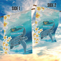 US Virgin Islands St Croix Garden Flag Twin City Leatherback With Plumeria - Wonder Print Shop