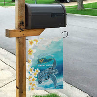 US Virgin Islands St Croix Garden Flag Twin City Leatherback With Plumeria - Wonder Print Shop