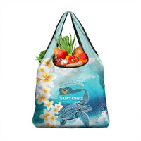 US Virgin Islands St Croix Grocery Bag Twin City Leatherback With Plumeria