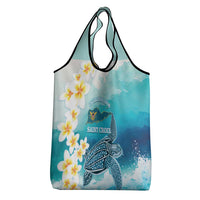 US Virgin Islands St Croix Grocery Bag Twin City Leatherback With Plumeria