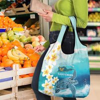 US Virgin Islands St Croix Grocery Bag Twin City Leatherback With Plumeria