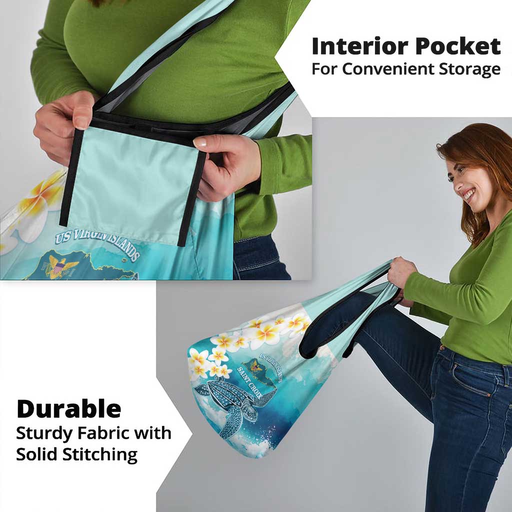 US Virgin Islands St Croix Grocery Bag Twin City Leatherback With Plumeria