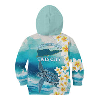 US Virgin Islands St Croix Kid Hoodie Twin City Leatherback With Plumeria - Wonder Print Shop