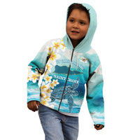US Virgin Islands St Croix Kid Hoodie Twin City Leatherback With Plumeria - Wonder Print Shop