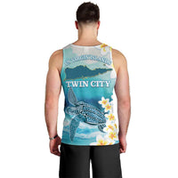 US Virgin Islands St Croix Men Tank Top Twin City Leatherback With Plumeria - Wonder Print Shop