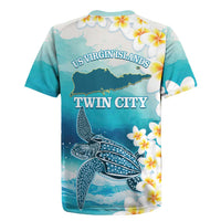 US Virgin Islands St Croix Rugby Jersey Twin City Leatherback With Plumeria - Wonder Print Shop