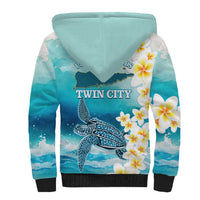 US Virgin Islands St Croix Sherpa Hoodie Twin City Leatherback With Plumeria - Wonder Print Shop