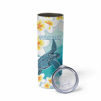 US Virgin Islands St Croix Skinny Tumbler Twin City Leatherback With Plumeria - Wonder Print Shop