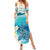 US Virgin Islands St Croix Summer Maxi Dress Twin City Leatherback With Plumeria - Wonder Print Shop