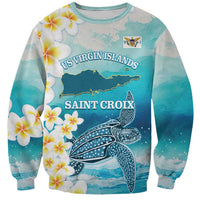 US Virgin Islands St Croix Sweatshirt Twin City Leatherback With Plumeria - Wonder Print Shop
