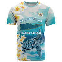 US Virgin Islands St Croix T Shirt Twin City Leatherback With Plumeria - Wonder Print Shop