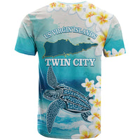 US Virgin Islands St Croix T Shirt Twin City Leatherback With Plumeria - Wonder Print Shop