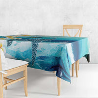 US Virgin Islands St Croix Tablecloth Twin City Leatherback With Plumeria - Wonder Print Shop