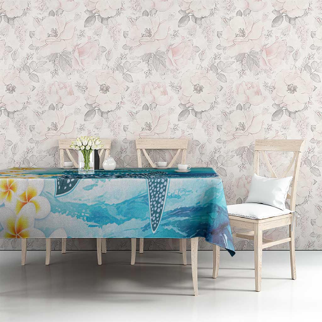 US Virgin Islands St Croix Tablecloth Twin City Leatherback With Plumeria - Wonder Print Shop