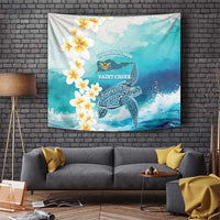 US Virgin Islands St Croix Tapestry Twin City Leatherback With Plumeria - Wonder Print Shop