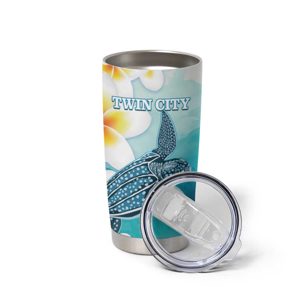 US Virgin Islands St Croix Tumbler Cup Twin City Leatherback With Plumeria - Wonder Print Shop