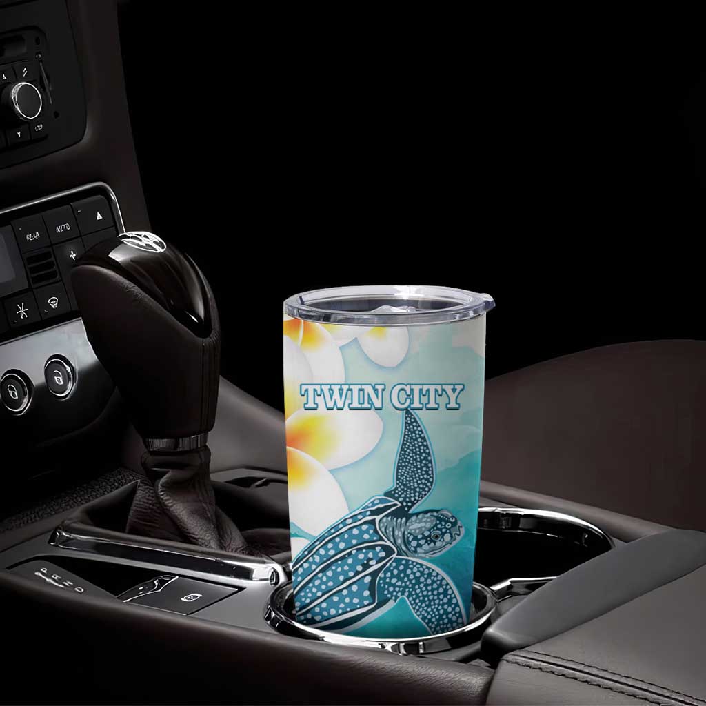 US Virgin Islands St Croix Tumbler Cup Twin City Leatherback With Plumeria - Wonder Print Shop