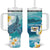 US Virgin Islands St Croix Tumbler With Handle Twin City Leatherback With Plumeria - Wonder Print Shop