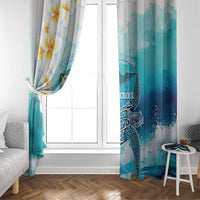 US Virgin Islands St Croix Window Curtain Twin City Leatherback With Plumeria - Wonder Print Shop