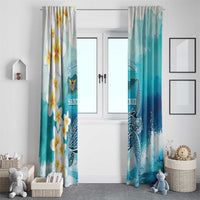 US Virgin Islands St Croix Window Curtain Twin City Leatherback With Plumeria - Wonder Print Shop
