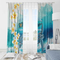US Virgin Islands St Croix Window Curtain Twin City Leatherback With Plumeria - Wonder Print Shop