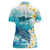 US Virgin Islands St Croix Women Polo Shirt Twin City Leatherback With Plumeria - Wonder Print Shop
