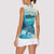 US Virgin Islands St Croix Women Sleeveless Polo Shirt Twin City Leatherback With Plumeria - Wonder Print Shop