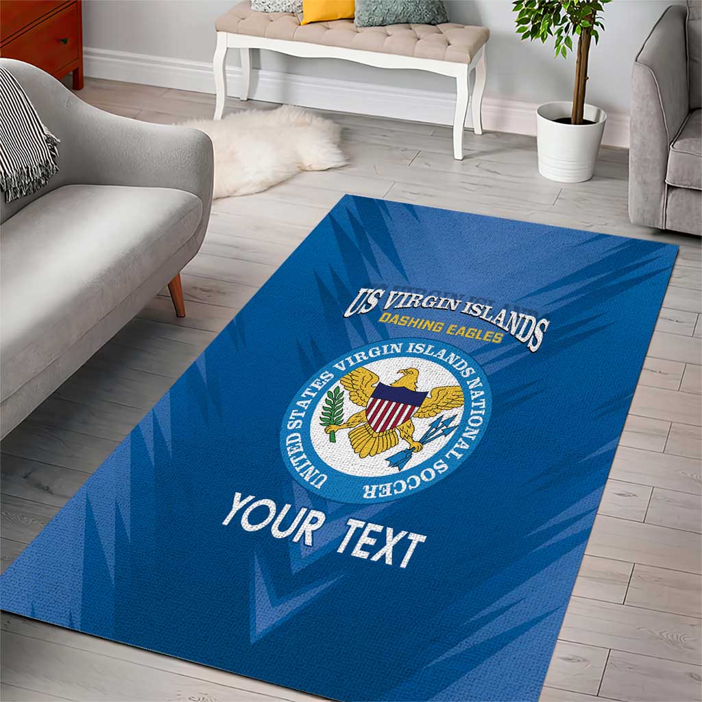 Custom US Virgin Islands Soccer Area Rug Go Dashing Eagles Sporty Style - Wonder Print Shop
