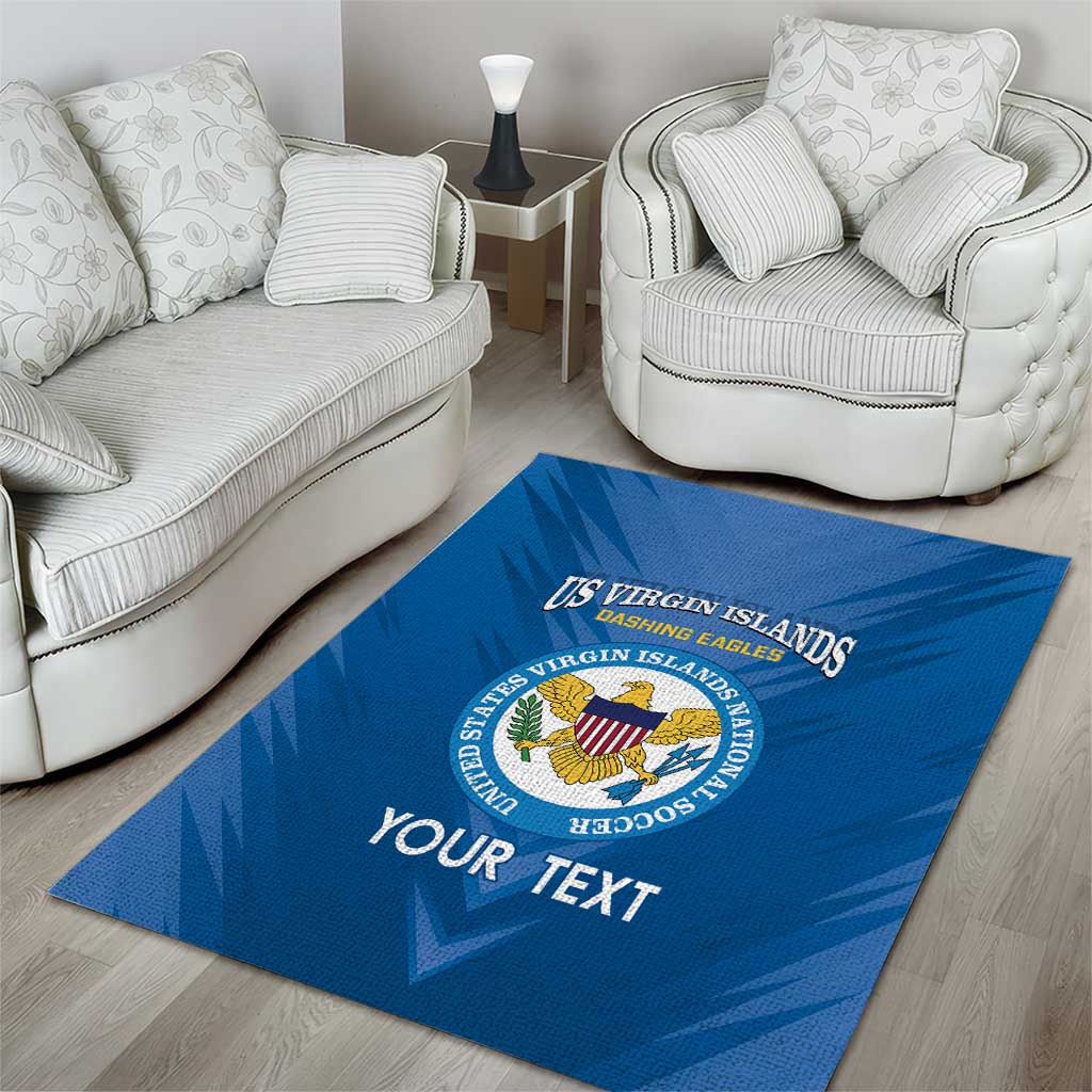 Custom US Virgin Islands Soccer Area Rug Go Dashing Eagles Sporty Style - Wonder Print Shop