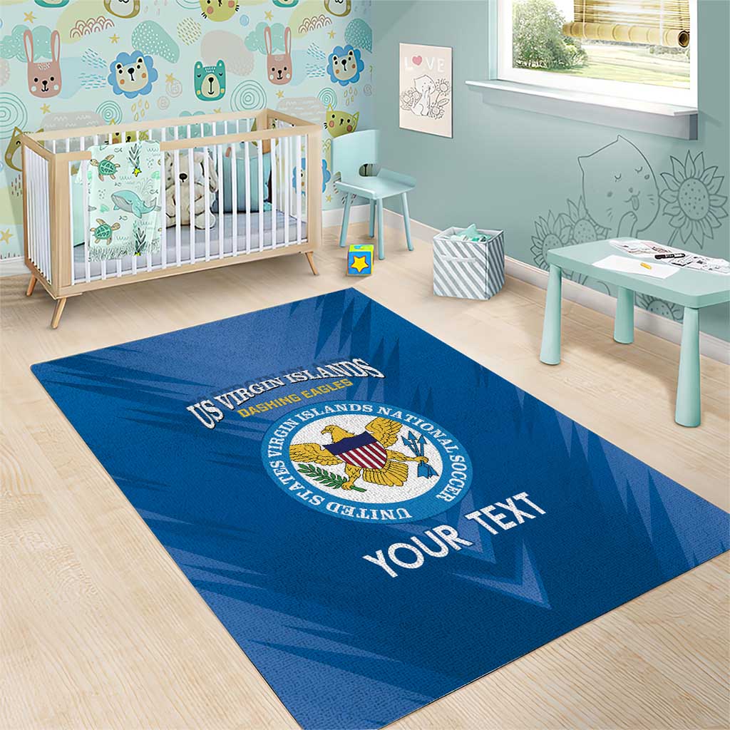 Custom US Virgin Islands Soccer Area Rug Go Dashing Eagles Sporty Style - Wonder Print Shop
