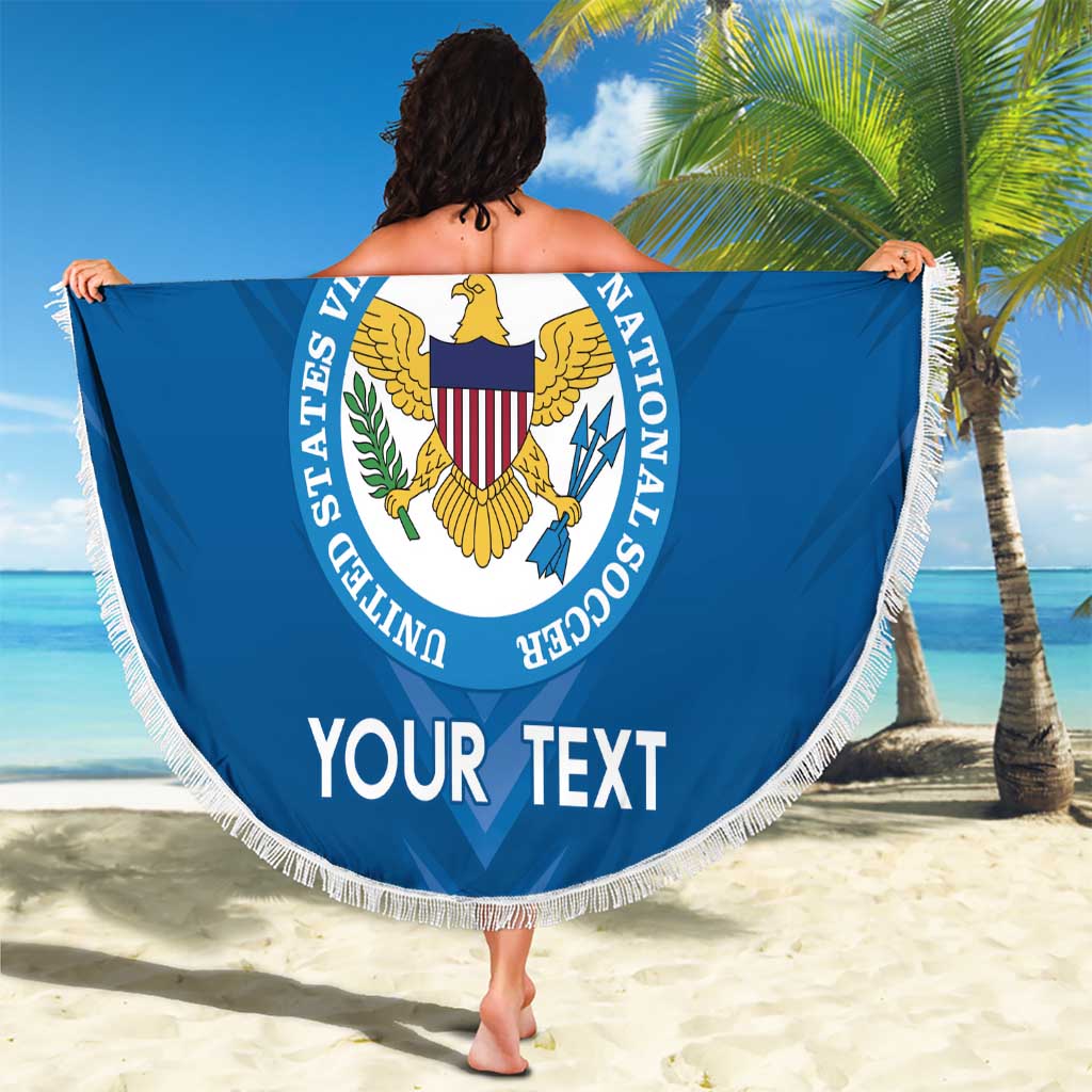 Custom US Virgin Islands Soccer Beach Blanket Go Dashing Eagles Sporty Style - Wonder Print Shop