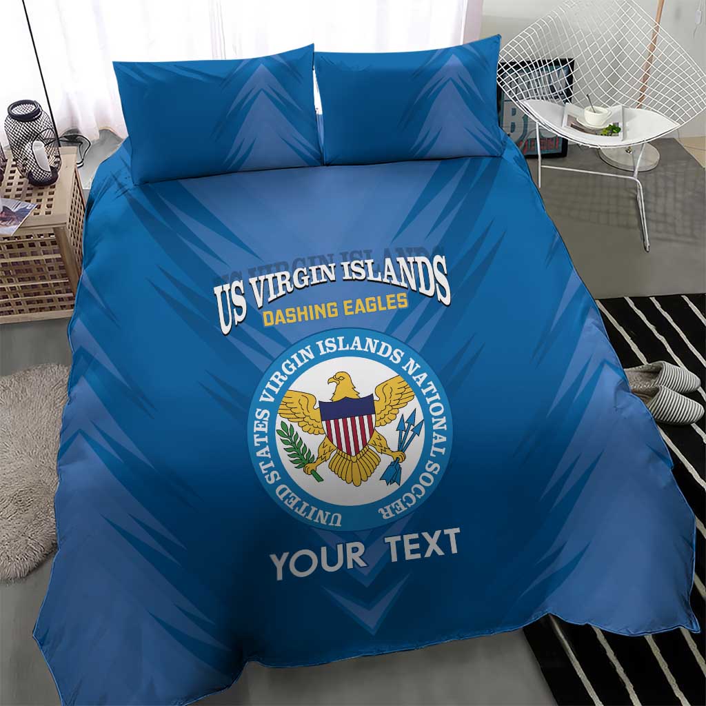 Custom US Virgin Islands Soccer Bedding Set Go Dashing Eagles Sporty Style - Wonder Print Shop