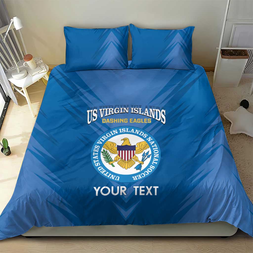 Custom US Virgin Islands Soccer Bedding Set Go Dashing Eagles Sporty Style - Wonder Print Shop