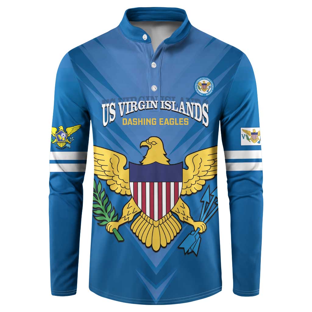 Custom US Virgin Islands Soccer Button Sweatshirt Go Dashing Eagles Sporty Style - Wonder Print Shop