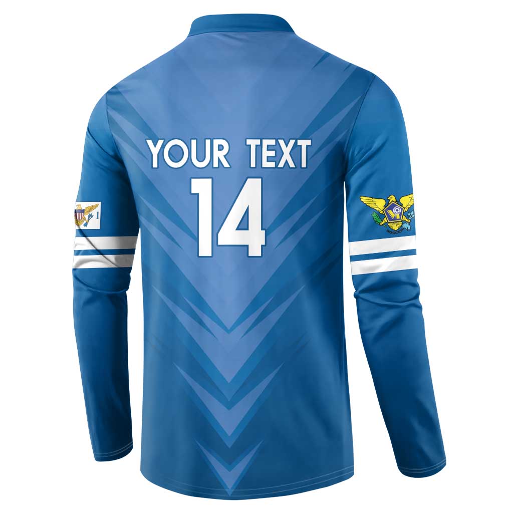 Custom US Virgin Islands Soccer Button Sweatshirt Go Dashing Eagles Sporty Style - Wonder Print Shop