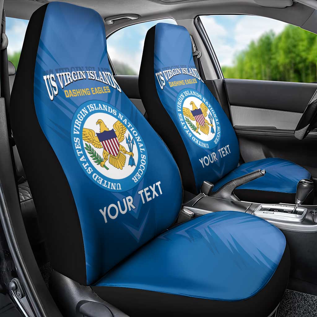 Custom US Virgin Islands Soccer Car Seat Cover Go Dashing Eagles Sporty Style - Wonder Print Shop