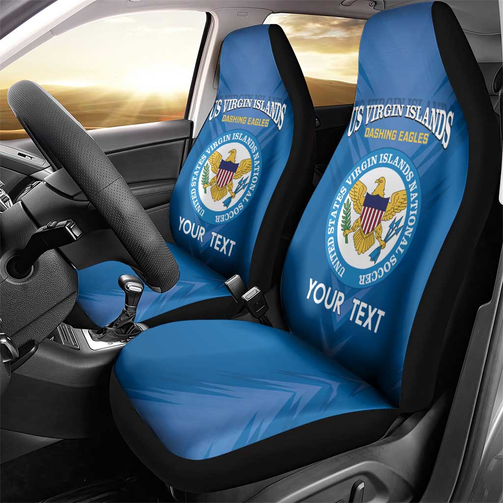 Custom US Virgin Islands Soccer Car Seat Cover Go Dashing Eagles Sporty Style - Wonder Print Shop