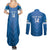 Custom US Virgin Islands Soccer Couples Matching Summer Maxi Dress and Long Sleeve Button Shirt Go Dashing Eagles Sporty Style