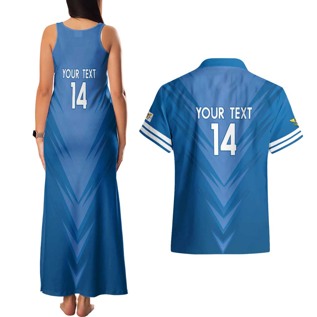 Custom US Virgin Islands Soccer Couples Matching Tank Maxi Dress and Hawaiian Shirt Go Dashing Eagles Sporty Style