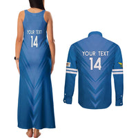 Custom US Virgin Islands Soccer Couples Matching Tank Maxi Dress and Long Sleeve Button Shirt Go Dashing Eagles Sporty Style