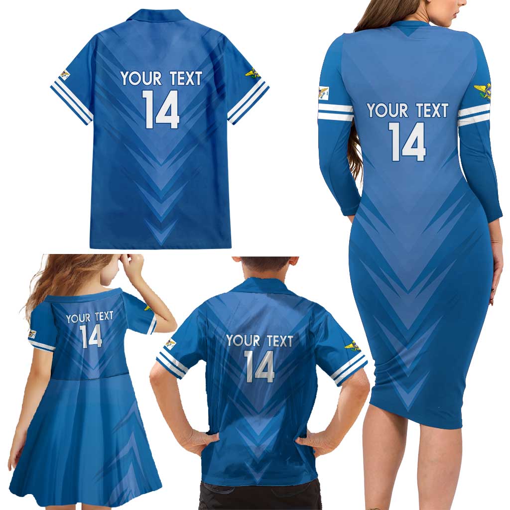 Custom US Virgin Islands Soccer Family Matching Long Sleeve Bodycon Dress and Hawaiian Shirt Go Dashing Eagles Sporty Style - Wonder Print Shop