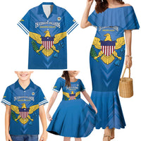 Custom US Virgin Islands Soccer Family Matching Mermaid Dress and Hawaiian Shirt Go Dashing Eagles Sporty Style - Wonder Print Shop