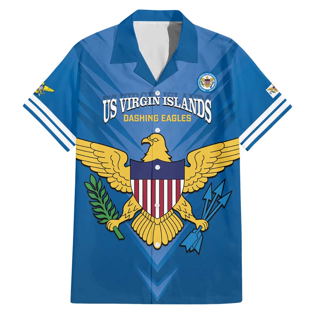 Custom US Virgin Islands Soccer Family Matching Mermaid Dress and Hawaiian Shirt Go Dashing Eagles Sporty Style - Wonder Print Shop