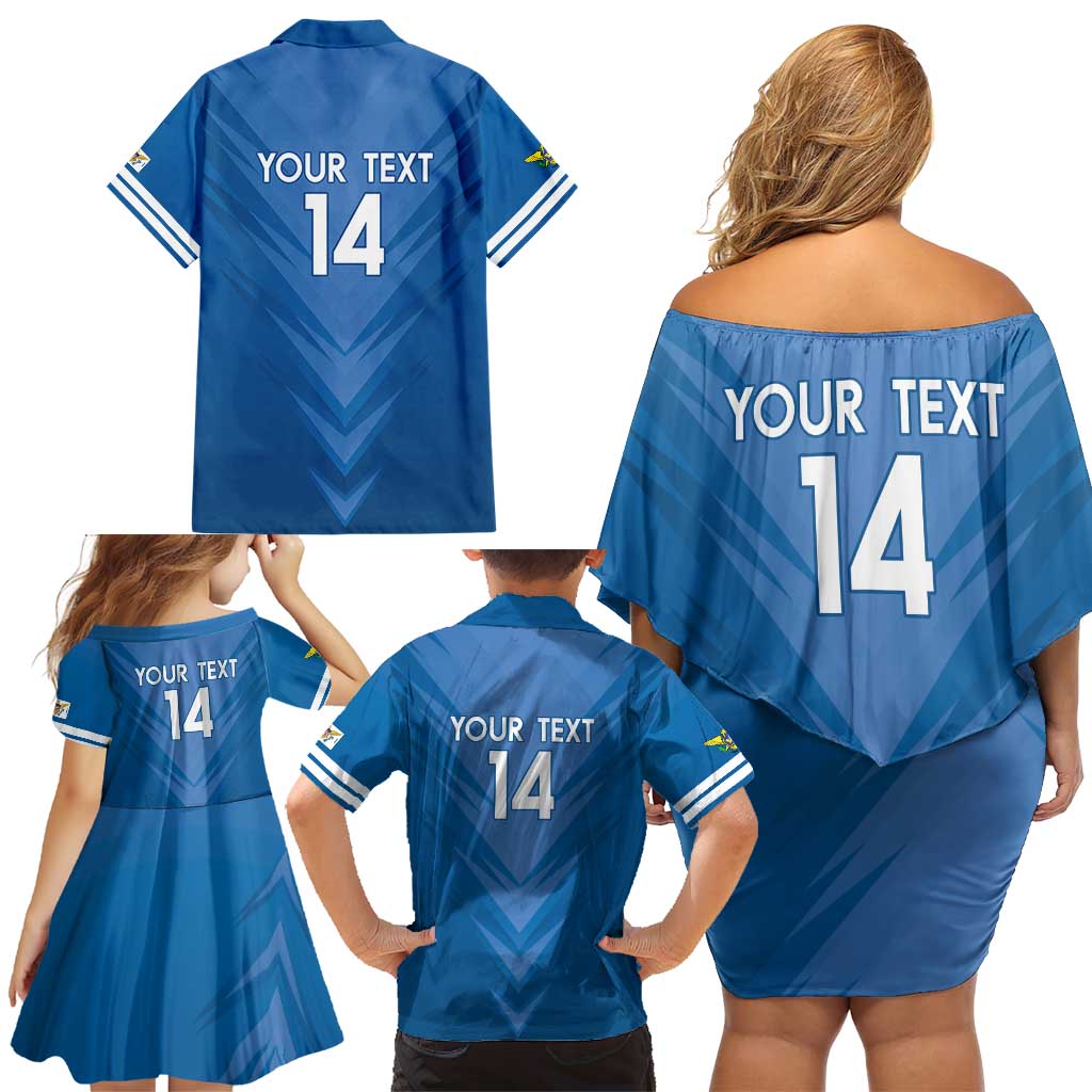 Custom US Virgin Islands Soccer Family Matching Off Shoulder Short Dress and Hawaiian Shirt Go Dashing Eagles Sporty Style - Wonder Print Shop