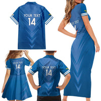 Custom US Virgin Islands Soccer Family Matching Short Sleeve Bodycon Dress and Hawaiian Shirt Go Dashing Eagles Sporty Style - Wonder Print Shop
