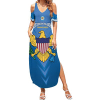 Custom US Virgin Islands Soccer Family Matching Summer Maxi Dress and Hawaiian Shirt Go Dashing Eagles Sporty Style - Wonder Print Shop
