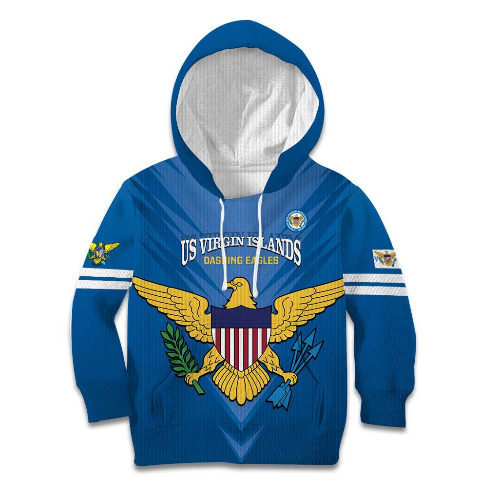 Custom US Virgin Islands Soccer Kid Hoodie Go Dashing Eagles Sporty Style - Wonder Print Shop