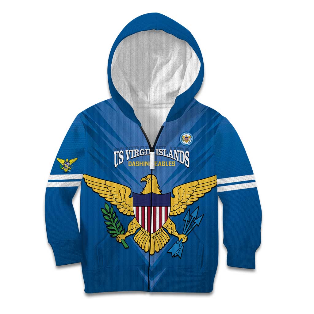 Custom US Virgin Islands Soccer Kid Hoodie Go Dashing Eagles Sporty Style - Wonder Print Shop