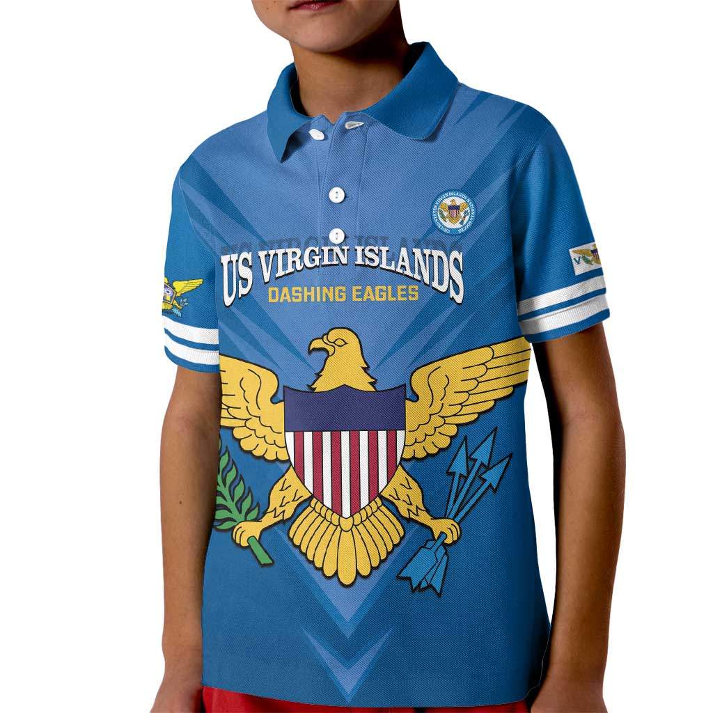 Custom US Virgin Islands Soccer Kid Polo Shirt Go Dashing Eagles Sporty Style - Wonder Print Shop